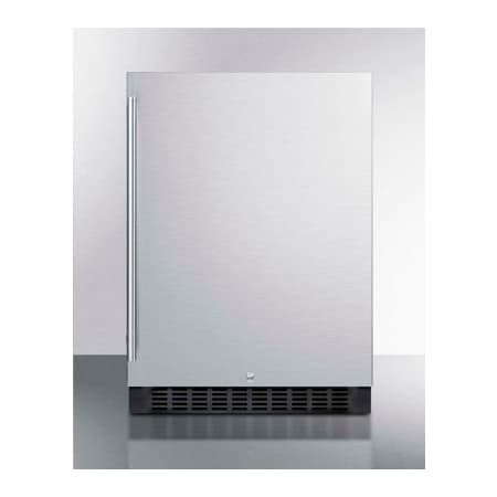 Summit Appliance Div. Summit Undercounter Built In-Freestanding Refrigerator 4.6 Cu. Ft. Black/Stainless Steel FF64BSS